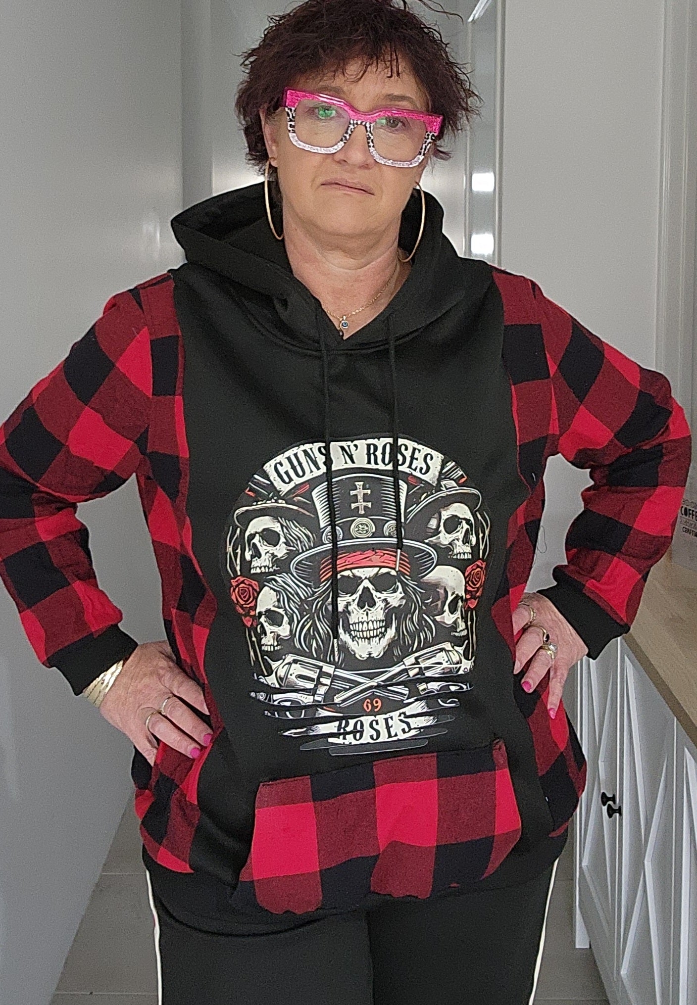 Upcycled Rock Music Hoodie | Festival Clothing | 80's Music | Plus Size Streetwear | Winter Women's Clothing | Skull Graphic |